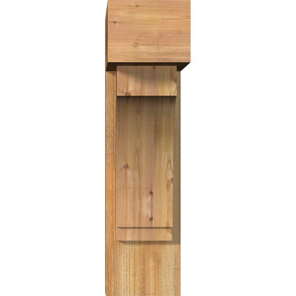 Imperial Block Rough Sawn Bracket W/ Offset Brace, Western Red Cedar, 8W X 22D X 30H